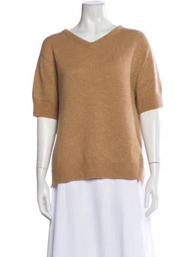 Pre-owned Khaite Cashmere V-neck Sweater In Neutral