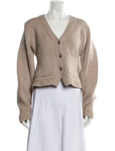 Pre-owned Khaite Cashmere V-neck Sweater In Neutral
