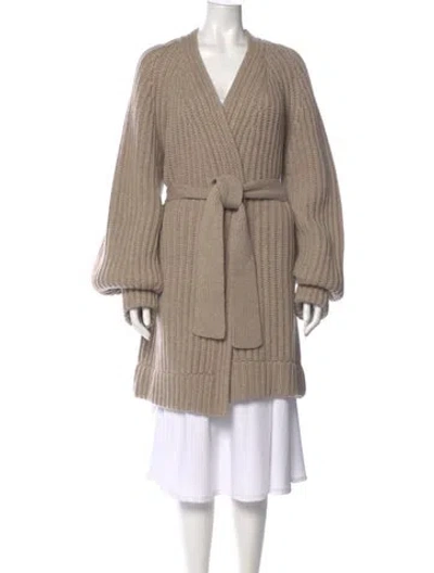 Pre-owned Khaite Cashmere V-neck Sweater In Neutral