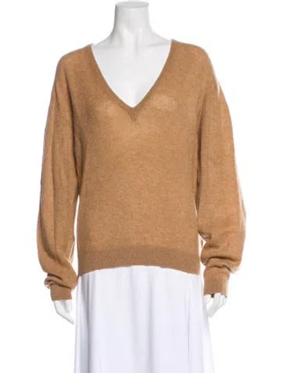 Pre-owned Khaite Cashmere V-neck Sweater In Neutral