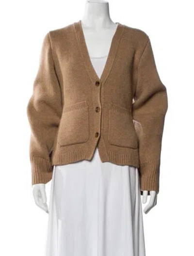 Pre-owned Khaite Cashmere V-neck Sweater In Neutral