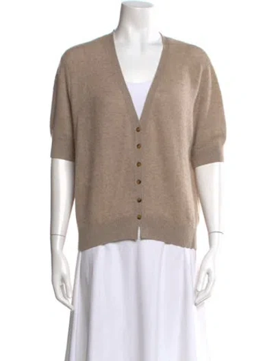 Pre-owned Khaite Cashmere V-neck Sweater In Neutral