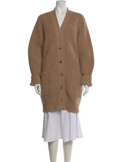 Pre-owned Khaite Cashmere V-neck Sweater In Neutral