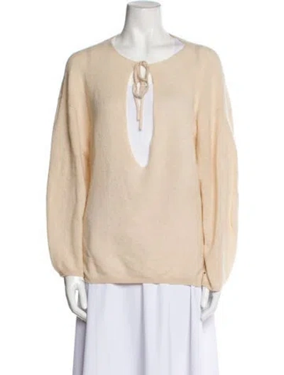 Pre-owned Khaite Cashmere V-neck Sweater In Neutral