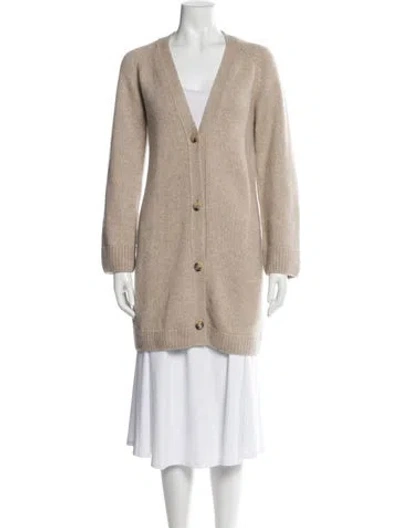Pre-owned Khaite Cashmere V-neck Sweater In Neutral