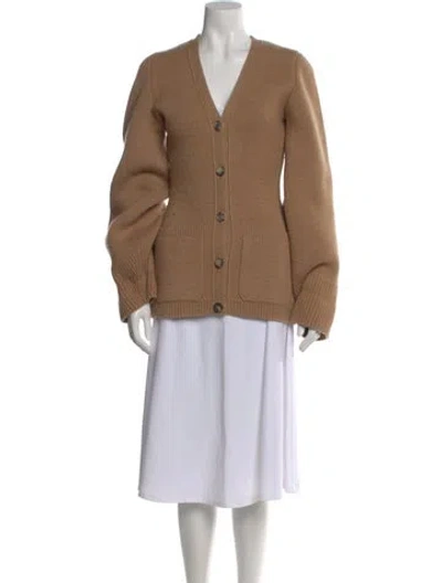 Pre-owned Khaite Cashmere V-neck Sweater In Neutral