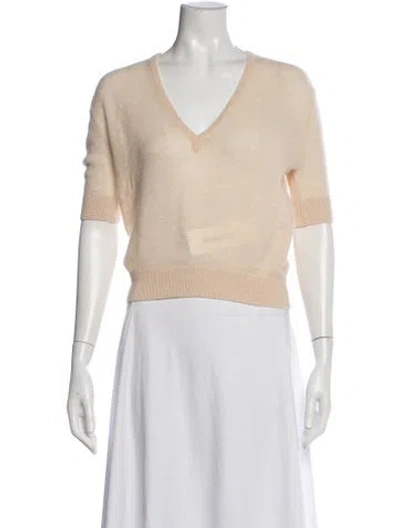 Pre-owned Khaite Cashmere V-neck Sweater In Neutral