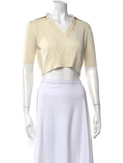 Pre-owned Khaite Cashmere V-neck Sweater In Neutral