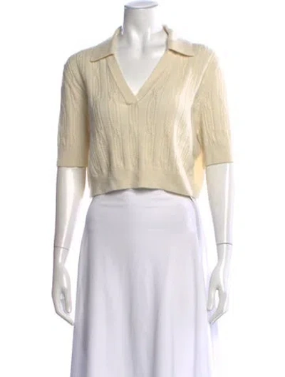 Pre-owned Khaite Cashmere V-neck Sweater In Neutral