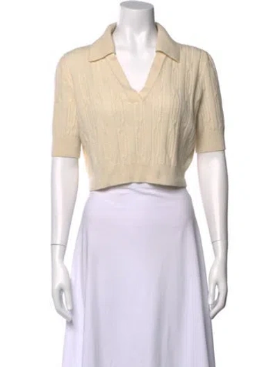 Pre-owned Khaite Cashmere V-neck Sweater In Neutral