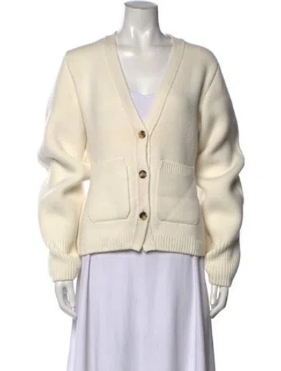 Pre-owned Khaite Cashmere V-neck Sweater In Neutral