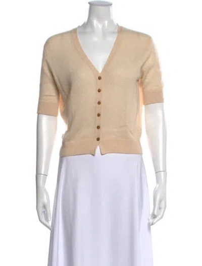 Pre-owned Khaite Cashmere V-neck Sweater In Neutrals