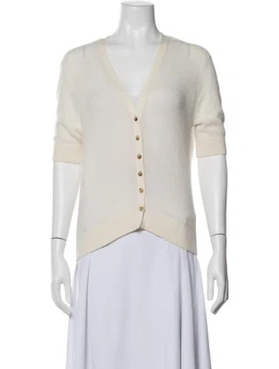 Pre-owned Khaite Cashmere V-neck Sweater In Neutrals