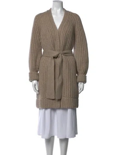 Pre-owned Khaite Cashmere V-neck Sweater In Neutrals