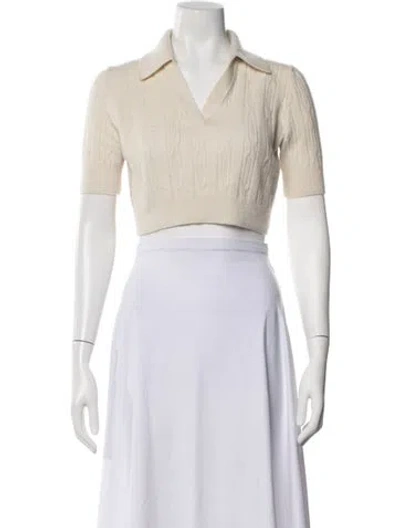 Pre-owned Khaite Cashmere V-neck Sweater In Neutrals
