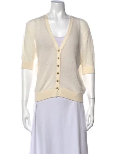 Pre-owned Khaite Cashmere V-neck Sweater In Neutrals