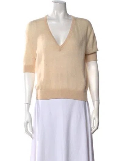 Pre-owned Khaite Cashmere V-neck Sweater In Neutrals