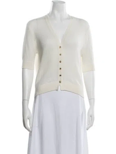 Pre-owned Khaite Cashmere V-neck Sweater In Neutrals