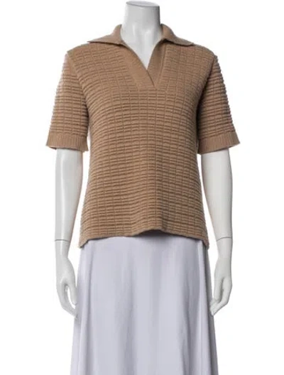 Pre-owned Khaite Cashmere V-neck Sweater In Neutrals