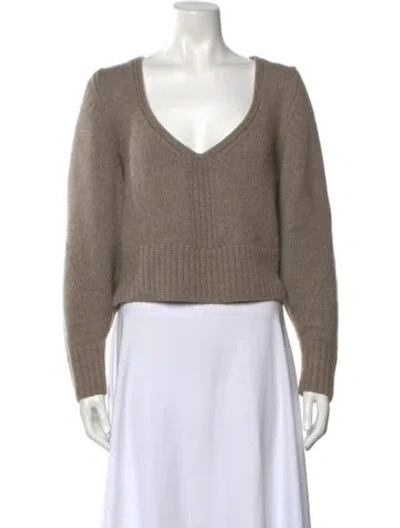 Pre-owned Khaite Cashmere V-neck Sweater In Neutrals