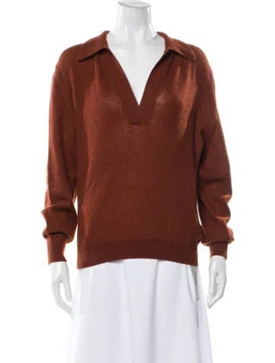 Pre-owned Khaite Cashmere V-neck Sweater In Orange