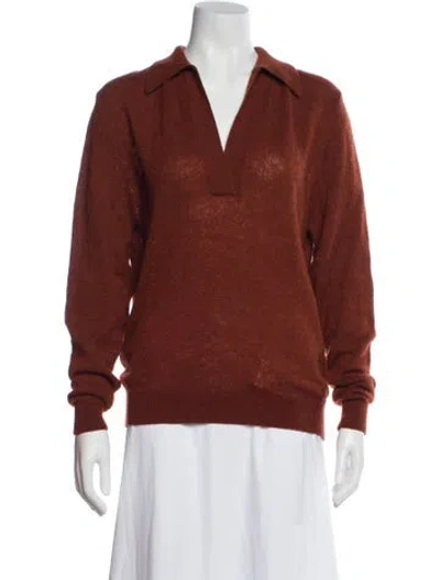 Pre-owned Khaite Cashmere V-neck Sweater In Orange