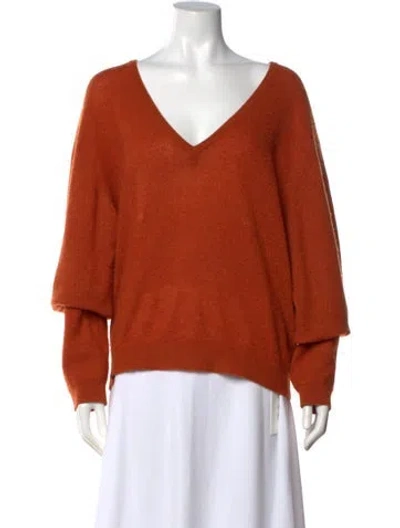 Pre-owned Khaite Cashmere V-neck Sweater In Orange