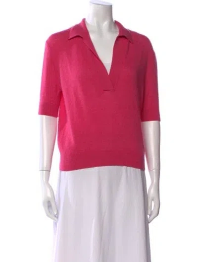 Pre-owned Khaite Cashmere V-neck Sweater In Pink