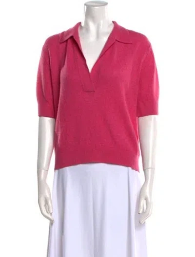 Pre-owned Khaite Cashmere V-neck Sweater In Pink