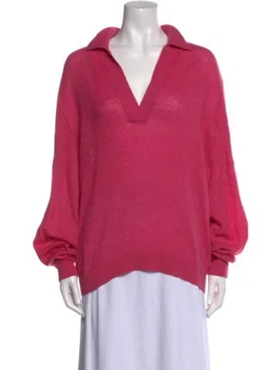 Pre-owned Khaite Cashmere V-neck Sweater In Pink