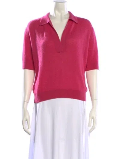 Pre-owned Khaite Cashmere V-neck Sweater In Pink