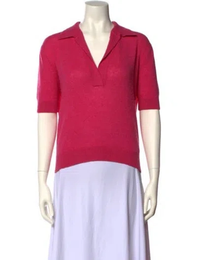 Pre-owned Khaite Cashmere V-neck Sweater In Pink