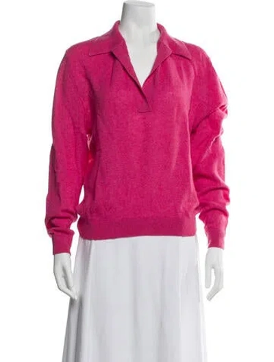 Pre-owned Khaite Cashmere V-neck Sweater In Pink