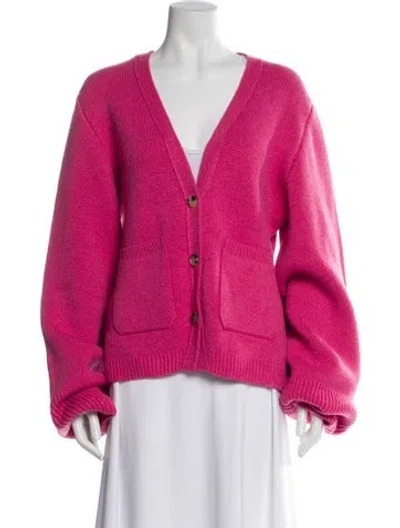 Pre-owned Khaite Cashmere V-neck Sweater In Pink