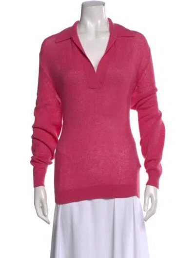 Pre-owned Khaite Cashmere V-neck Sweater In Pink