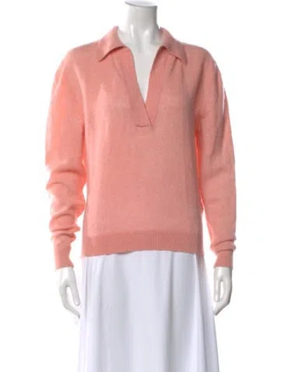 Pre-owned Khaite Cashmere V-neck Sweater In Pink