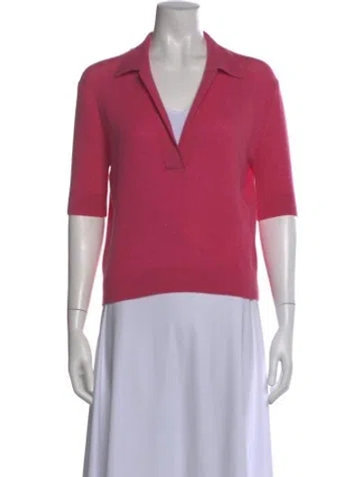 Pre-owned Khaite Cashmere V-neck Sweater In Pink