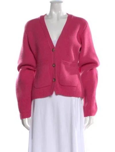 Pre-owned Khaite Cashmere V-neck Sweater In Pink