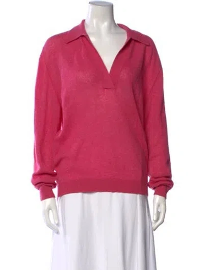 Pre-owned Khaite Cashmere V-neck Sweater In Pink