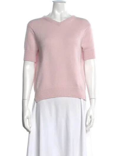 Pre-owned Khaite Cashmere V-neck Sweater In Pink