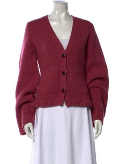 Pre-owned Khaite Cashmere V-neck Sweater In Pink
