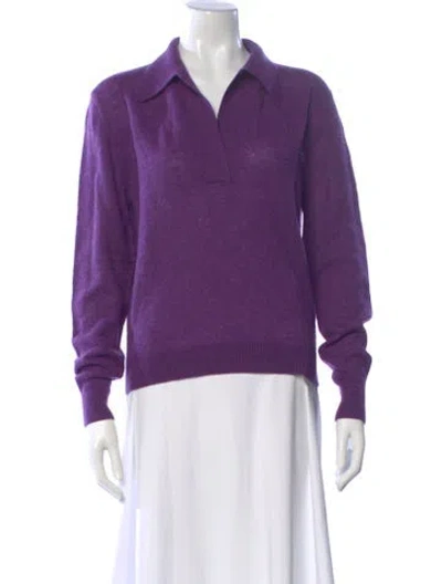 Pre-owned Khaite Cashmere V-neck Sweater In Purple