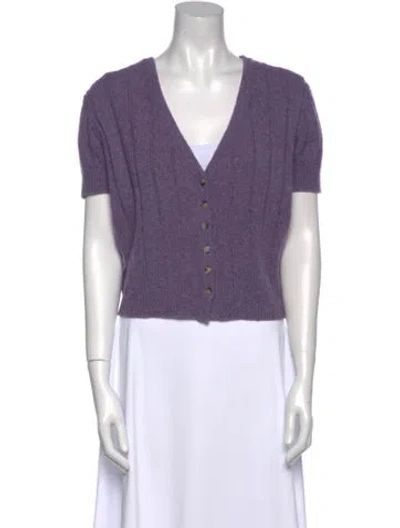 Pre-owned Khaite Cashmere V-neck Sweater In Purple
