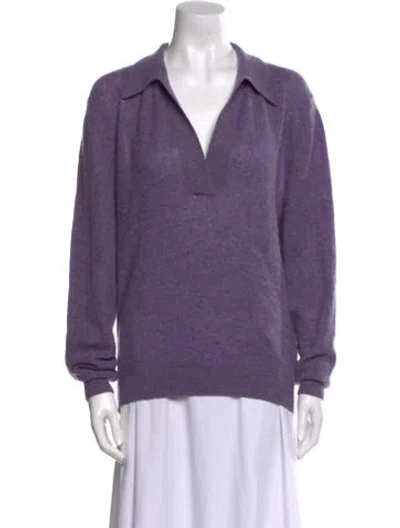 Pre-owned Khaite Cashmere V-neck Sweater In Purple