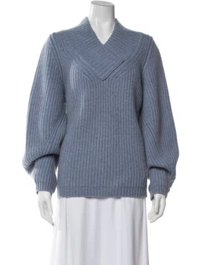 Pre-owned Khaite Cashmere V-neck Sweater In Purple