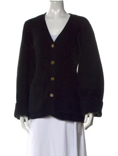 Pre-owned Khaite Cashmere V-neck Sweater W/ Tags In Black