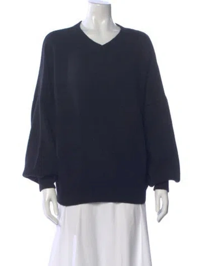 Pre-owned Khaite Cashmere V-neck Sweater W/ Tags In Blue