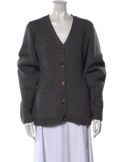 Pre-owned Khaite Cashmere V-neck Sweater W/ Tags In Grey