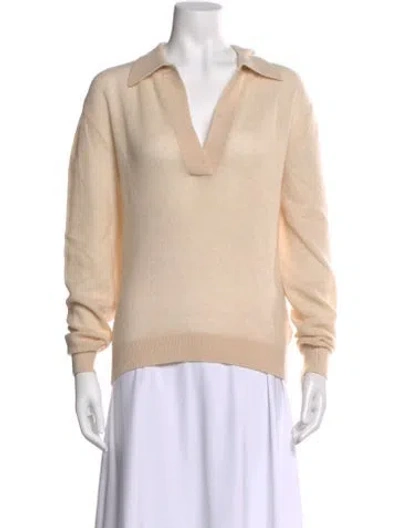 Pre-owned Khaite Cashmere V-neck Sweater W/ Tags In Neutral
