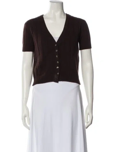 Pre-owned Khaite Cashmere V-neck Sweater In White